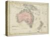 Map of Australia-Sidney Hall-Stretched Canvas