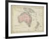 Map of Australia-Sidney Hall-Framed Art Print