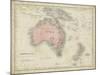 Map of Australia-Sidney Hall-Mounted Art Print