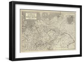 Map of Austria and the German Empire-John Dower-Framed Giclee Print