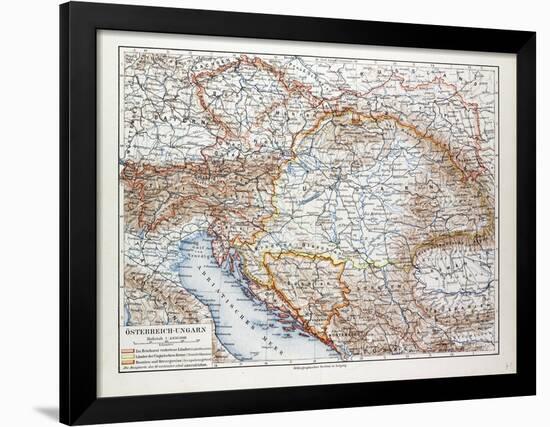 Map of Austria-Hungary 1899-null-Framed Giclee Print