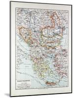 Map of Austria-Hungary Greece Serbia Bosnia and Herzegovina Romania Bulgaria Macedonia Montenegro a-null-Mounted Giclee Print