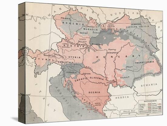 Map of Austria-Hungary in 1878-null-Stretched Canvas