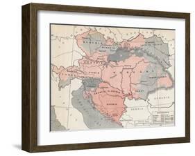 Map of Austria-Hungary in 1878-null-Framed Giclee Print