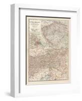 Map of Austria-Hungary, Western Part. Inset of Vienna (Wien) and Vicinity-Encyclopaedia Britannica-Framed Art Print