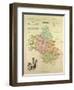 Map of Aveyron France-null-Framed Giclee Print