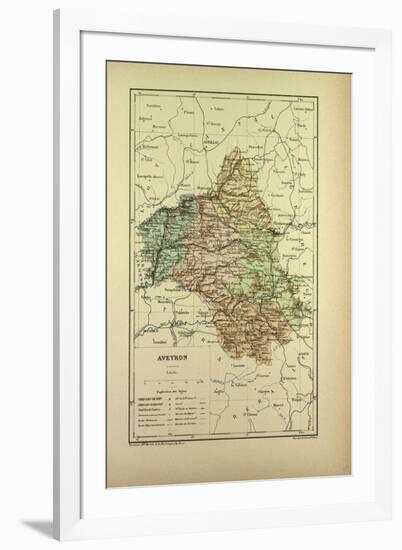 Map of Aveyron France-null-Framed Premium Giclee Print