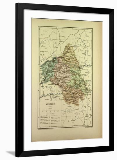 Map of Aveyron France-null-Framed Premium Giclee Print