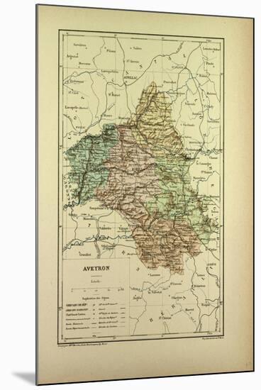 Map of Aveyron France-null-Mounted Premium Giclee Print