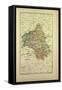 Map of Aveyron France-null-Framed Stretched Canvas