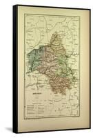 Map of Aveyron France-null-Framed Stretched Canvas