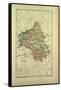 Map of Aveyron France-null-Framed Stretched Canvas