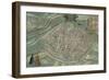 Map of Avignon, from Civitates Orbis Terrarum by Georg Braun-Joris Hoefnagel-Framed Giclee Print