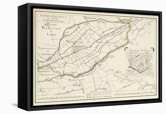 Map of Bagnocavallo, Province of Ravenna, Italy, 1850-null-Framed Stretched Canvas