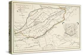 Map of Bagnocavallo, Province of Ravenna, Italy, 1850-null-Stretched Canvas