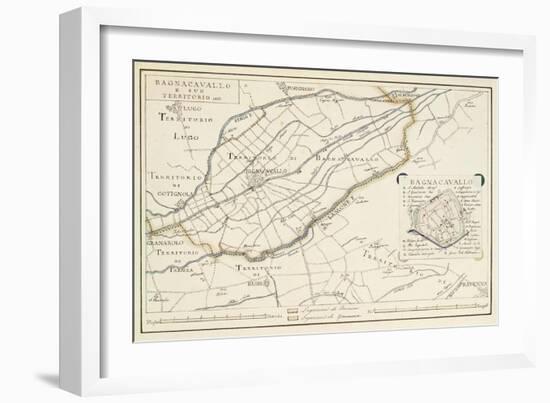 Map of Bagnocavallo, Province of Ravenna, Italy, 1850-null-Framed Giclee Print