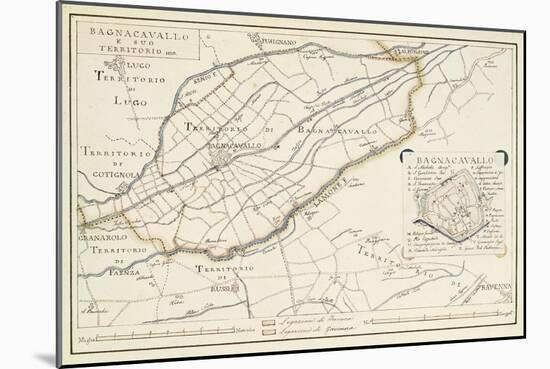 Map of Bagnocavallo, Province of Ravenna, Italy, 1850-null-Mounted Giclee Print