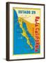 Map of Baja California, Mexico-null-Framed Art Print