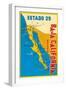 Map of Baja California, Mexico-null-Framed Art Print