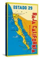 Map of Baja California, Mexico-null-Stretched Canvas