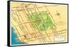 Map of Balboa Park and San Diego, California-null-Framed Stretched Canvas