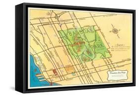 Map of Balboa Park and San Diego, California-null-Framed Stretched Canvas