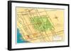 Map of Balboa Park and San Diego, California-null-Framed Art Print