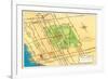 Map of Balboa Park and San Diego, California-null-Framed Premium Giclee Print