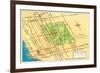 Map of Balboa Park and San Diego, California-null-Framed Premium Giclee Print