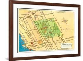 Map of Balboa Park and San Diego, California-null-Framed Premium Giclee Print