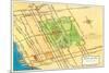 Map of Balboa Park and San Diego, California-null-Mounted Premium Giclee Print