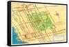 Map of Balboa Park and San Diego, California-null-Framed Stretched Canvas