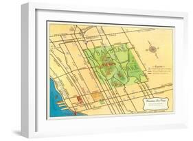 Map of Balboa Park and San Diego, California-null-Framed Art Print