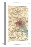 Map of Baltimore (C. 1900), Maps-Encyclopaedia Britannica-Stretched Canvas
