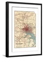 Map of Baltimore (C. 1900), Maps-Encyclopaedia Britannica-Framed Giclee Print