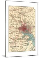 Map of Baltimore (C. 1900), Maps-Encyclopaedia Britannica-Mounted Giclee Print