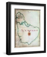 Map of Barbados, 1683-null-Framed Premium Giclee Print