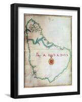 Map of Barbados, 1683-null-Framed Giclee Print