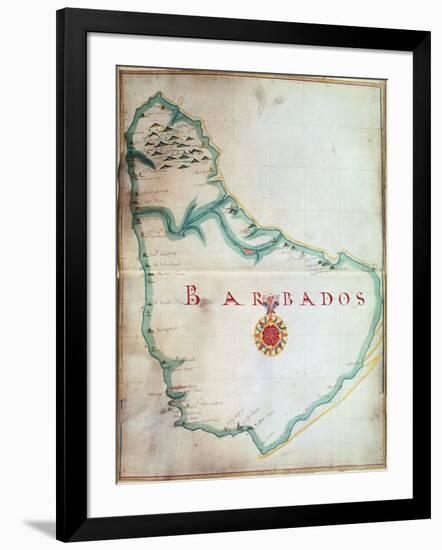 Map of Barbados, 1683-null-Framed Giclee Print