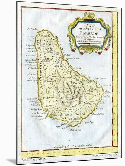 Map of Barbados, C1764-null-Mounted Giclee Print