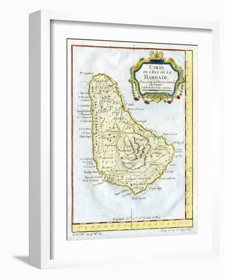 Map of Barbados, C1764-null-Framed Giclee Print