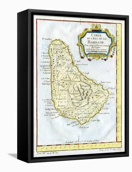 Map of Barbados, C1764-null-Framed Stretched Canvas