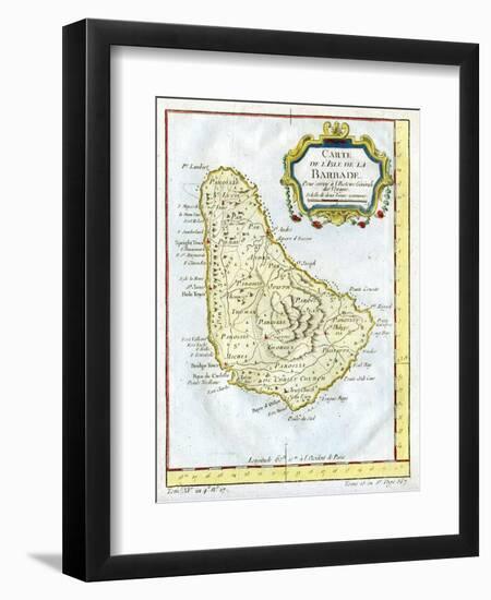 Map of Barbados, C1764-null-Framed Premium Giclee Print