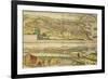 Map of Barcelona and Ecija from Civitates Orbis Terrarum-null-Framed Giclee Print