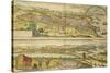 Map of Barcelona and Ecija from Civitates Orbis Terrarum-null-Stretched Canvas