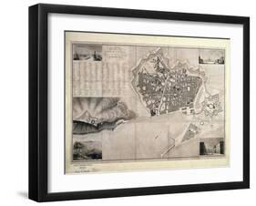 Map of Barcelona-Jose Mas y Vila-Framed Art Print
