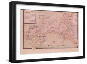 Map of Bas-Poitou and the Ile de Noirmoutier-Claude Masse-Framed Giclee Print