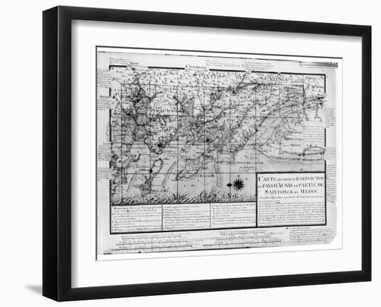 Map of Bas Poitou-Claude Masse-Framed Giclee Print