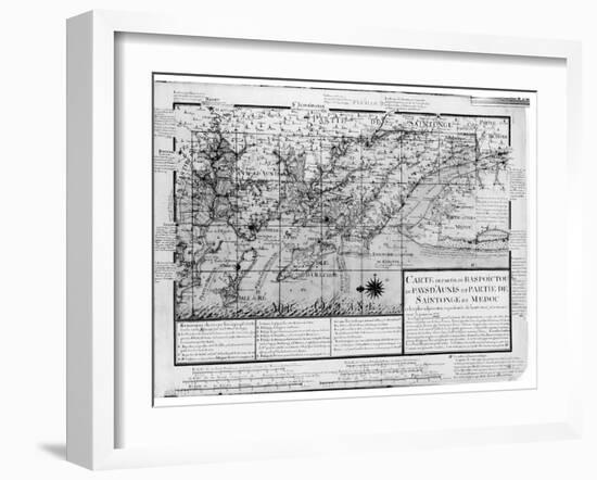 Map of Bas Poitou-Claude Masse-Framed Giclee Print