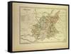 Map of Basses-Alpes, France-null-Framed Stretched Canvas